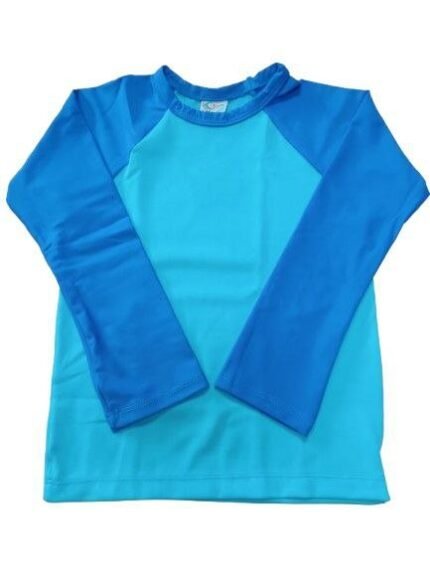Franela surfista infantil (Azul con mangas azul cielo)