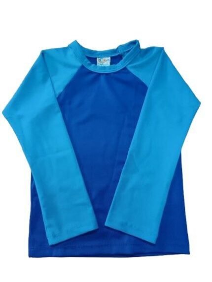 Franela surfista infantil (Azul rey con mangas azul cielo)
