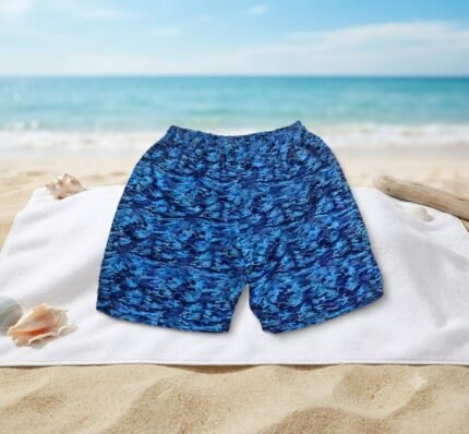 Short infantil con bolsillos trasero y delantero (Azul Camuflado)