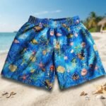 Short Infantil con bolsillo posterior (Azul con peces)